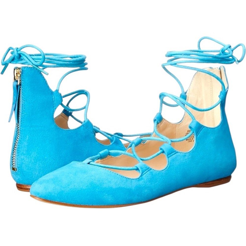 Nine West Blue Lace-Up Flats